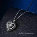 925 Silber Anhänger Pave Heart Charm